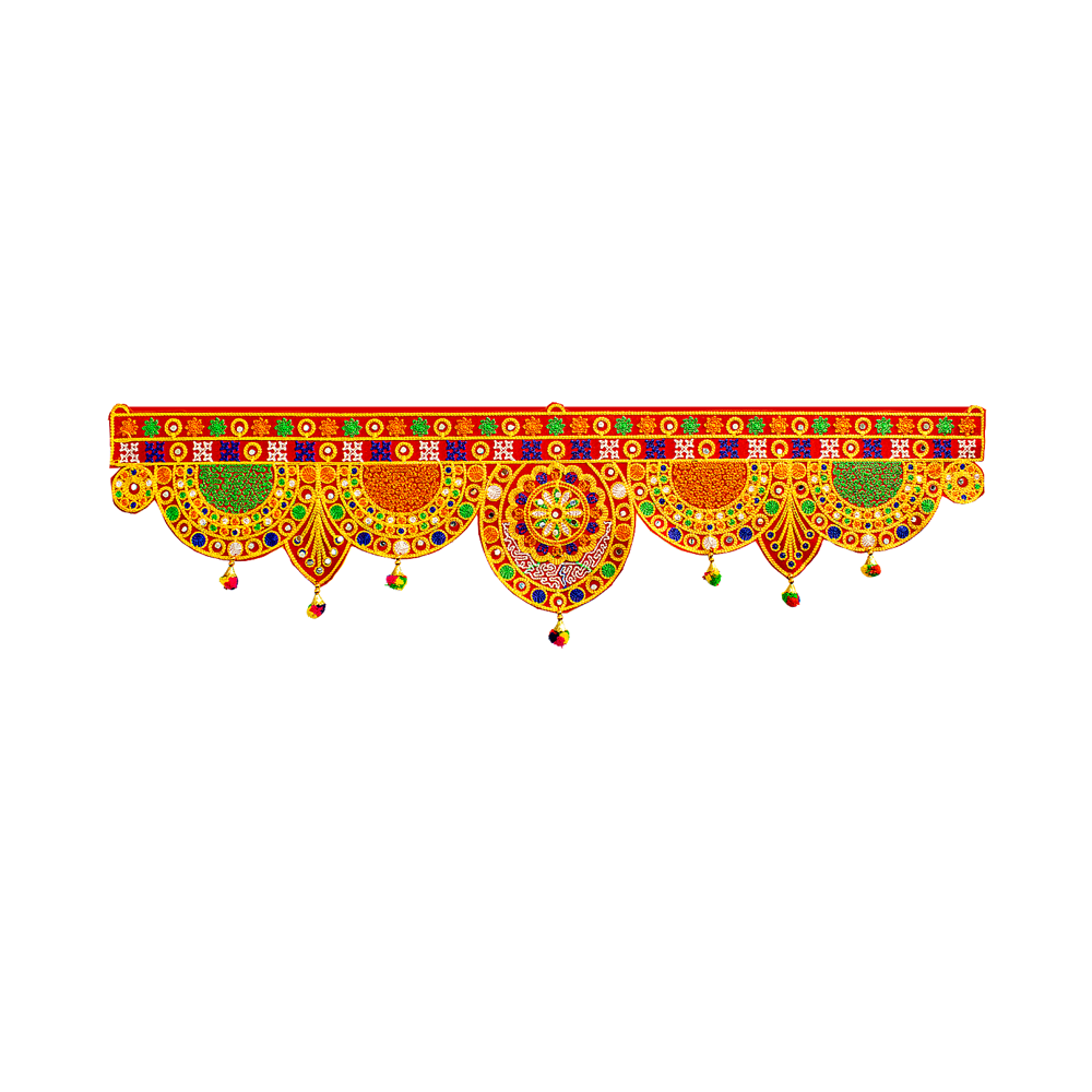 Krishna Handloom Premium Decorative Main Door Hanging Decor Y 1 - Color: Red