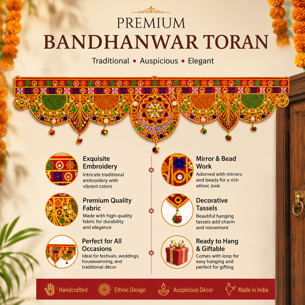 KRISHNA HANDLOOM Decorative Entrance Hanging for Festivals  Y 3
