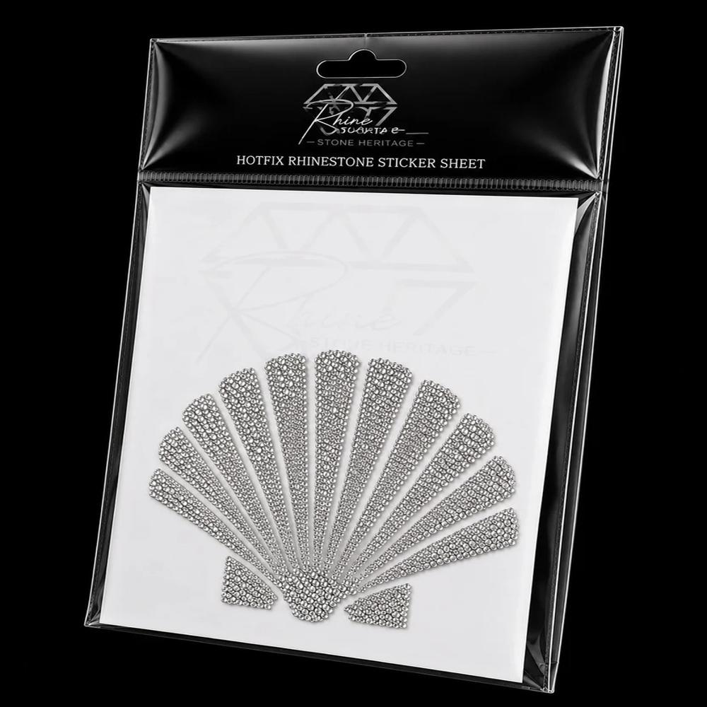 Premium Seashell Rhinestone Heat Transfer Sticker | Crystal Hotfix Shell Design For T-Shirts, Dresses & Fashion Garments - Features: Easy To Apply