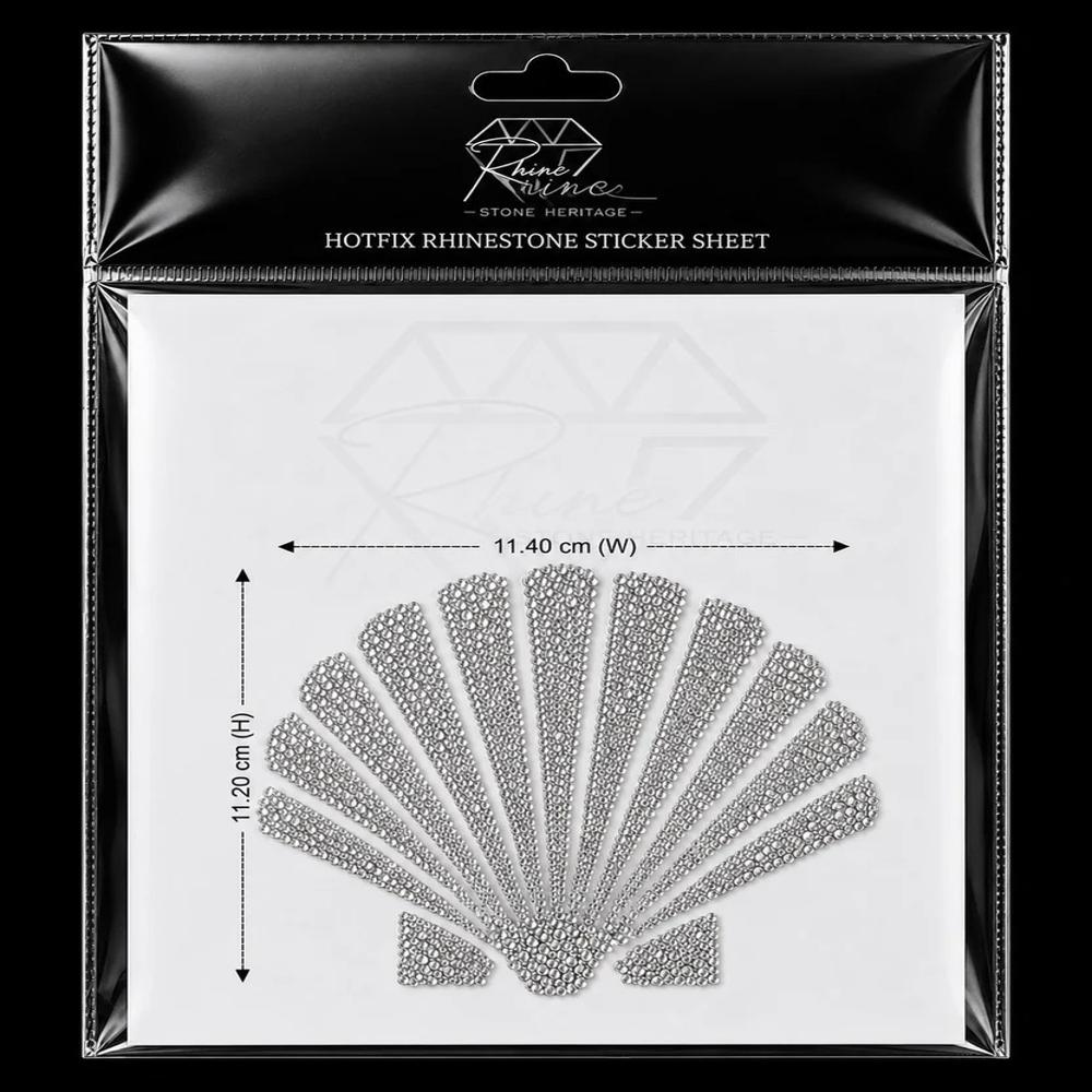 Premium Seashell Rhinestone Heat Transfer Sticker | Crystal Hotfix Shell Design for T-Shirts, Dresses & Fashion Garments