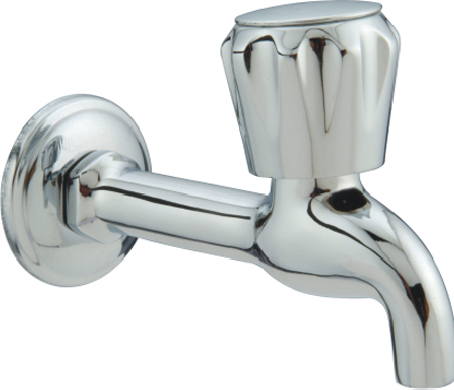 D'SONS Long Body Tap - Brass Metal, 15mm Size | Triple Nickel Plated, 100% Pressure Tested, Elegant Round Shape