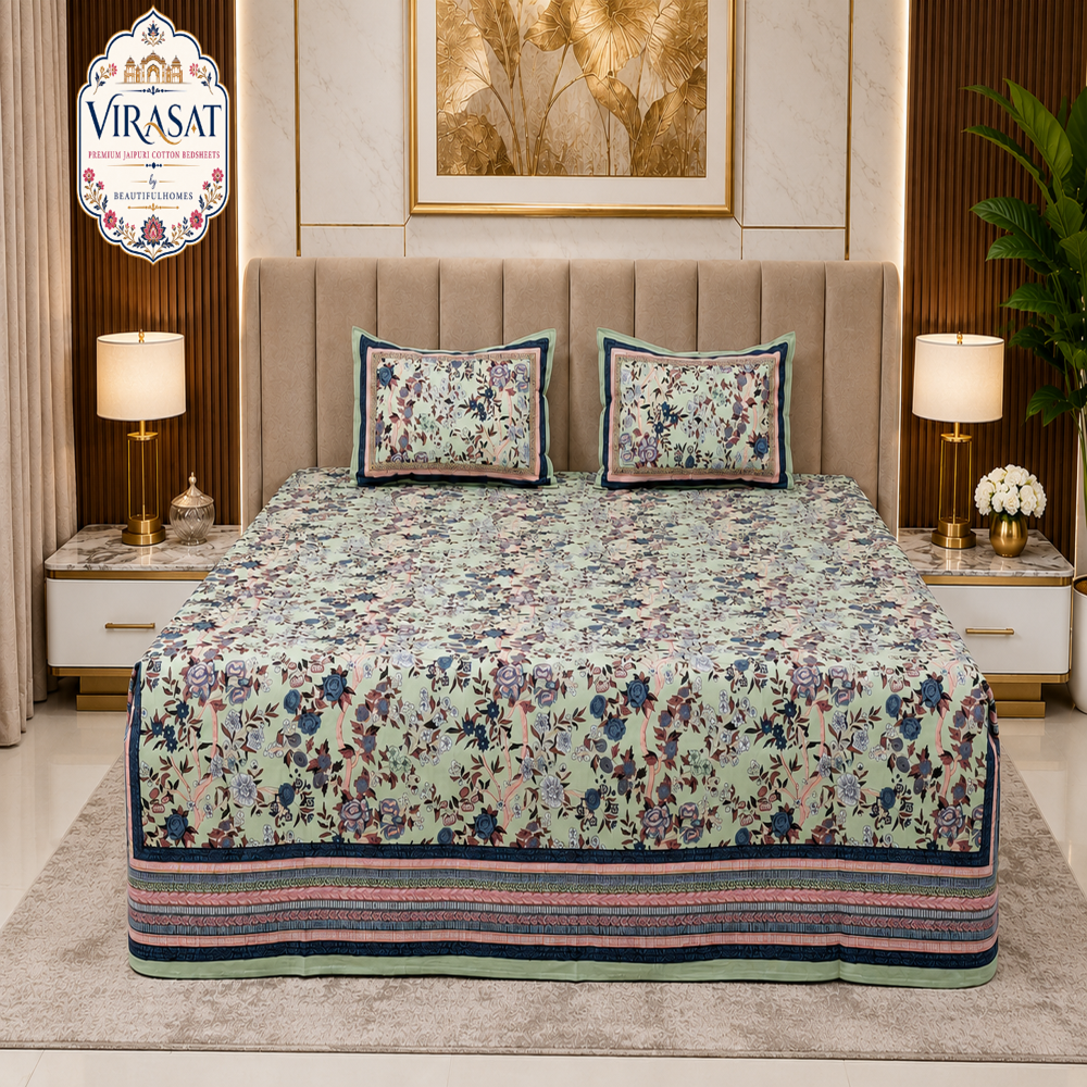 Premium Jaipuri Cotton Bedsheets