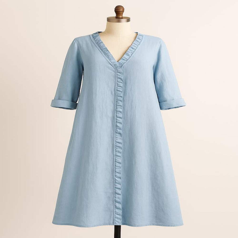 Linen Blue Dress
