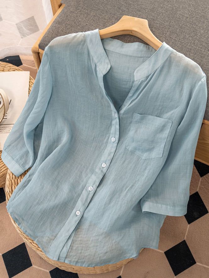 Linen Blue Dress