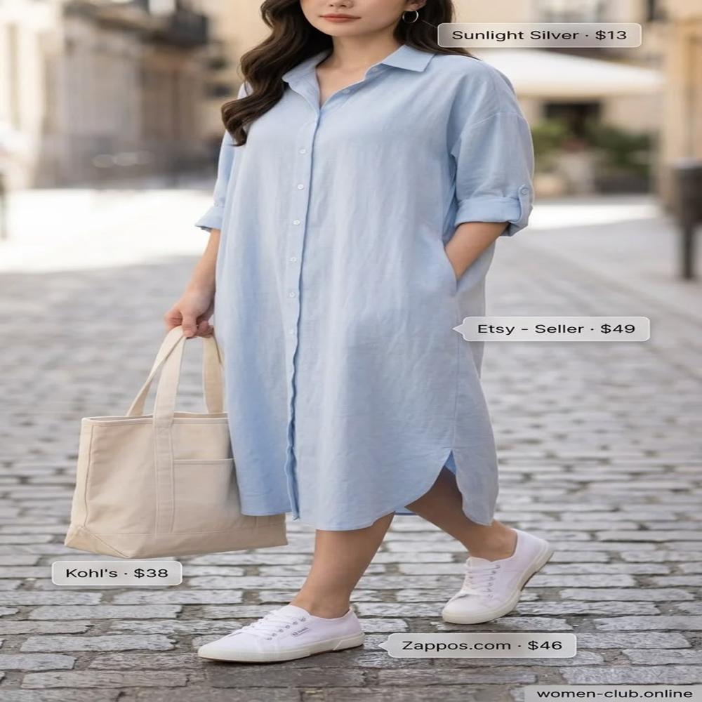 Linen Blue Dress