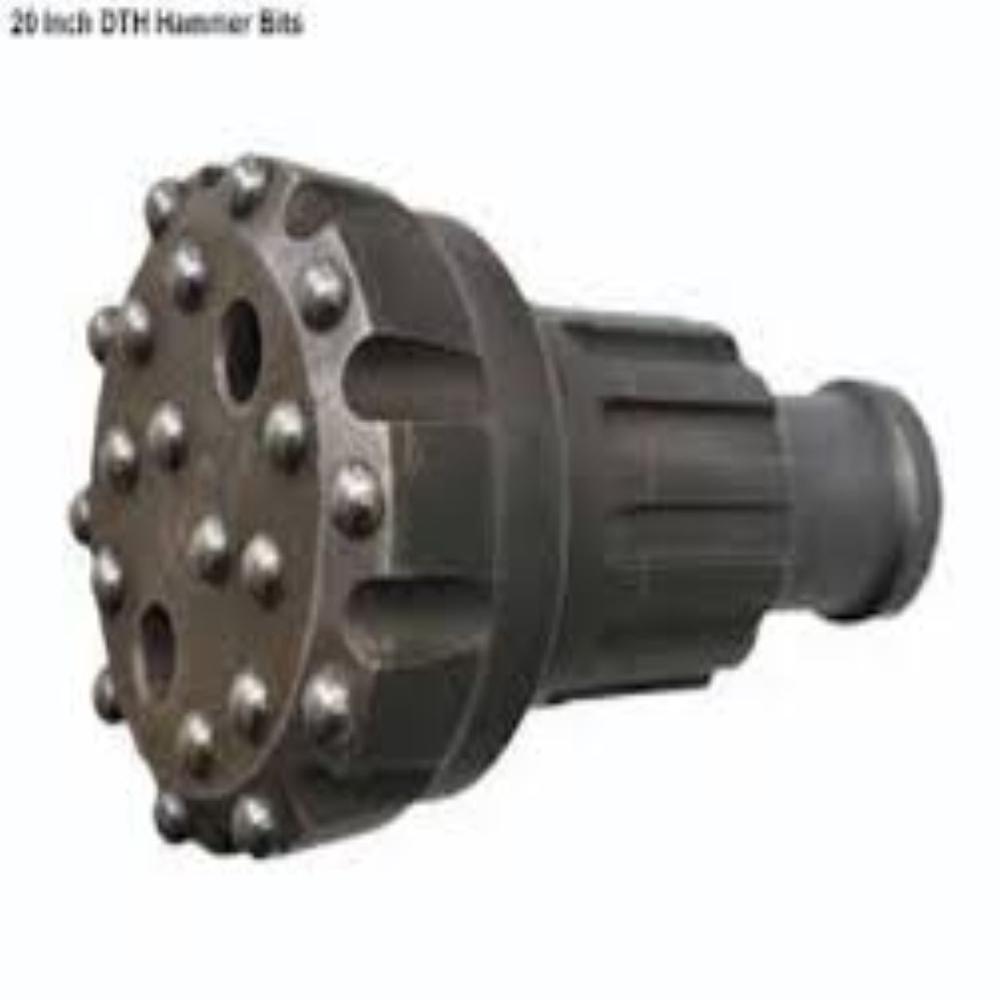 Dth Hammer Bit - High-grade Alloy Steel, 20 Inch, Black Oxide | Dome Carbide Buttons, Heat-treated, Custom Threads