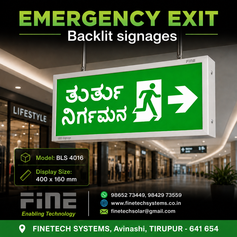 Fine Back Light Sign 4016 With Battery Backup