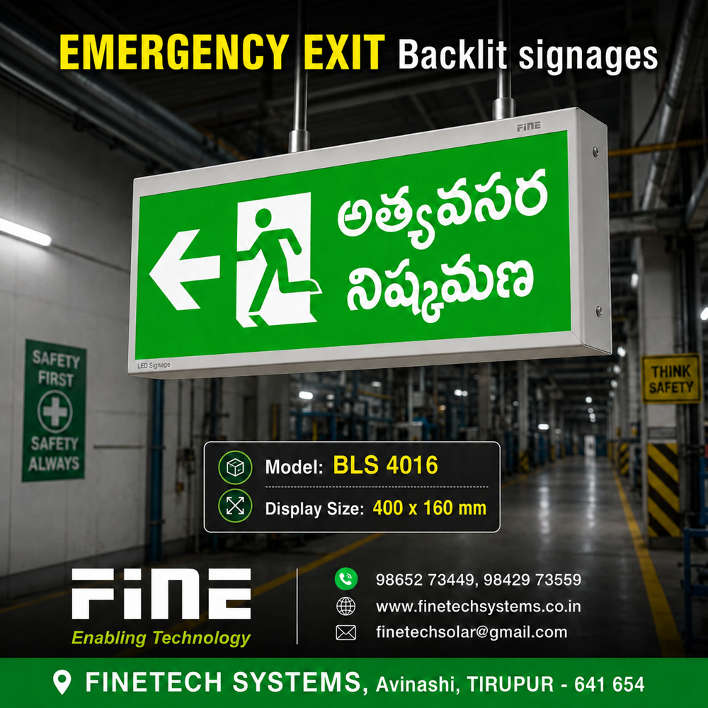 Fine Back Light Sign 4016 With Battery Backup