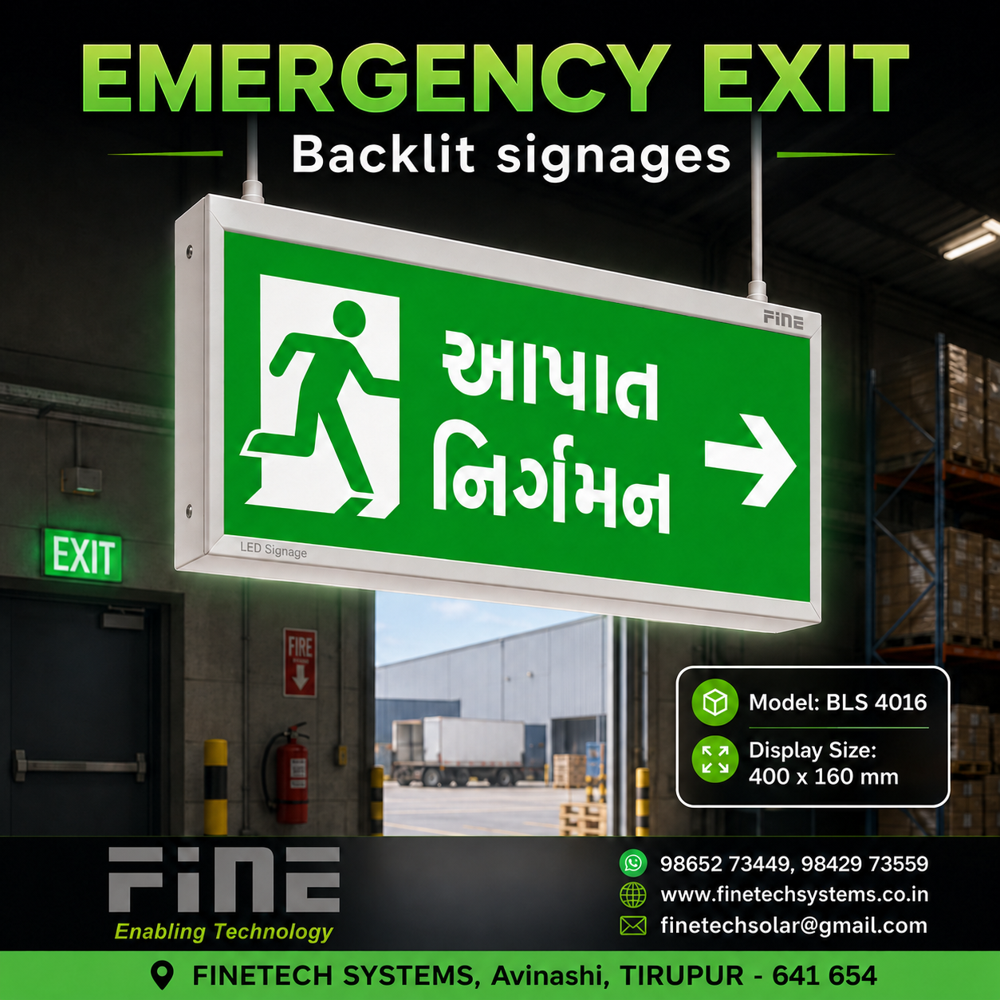 Fine Back Light Sign 4016 With Battery Backup