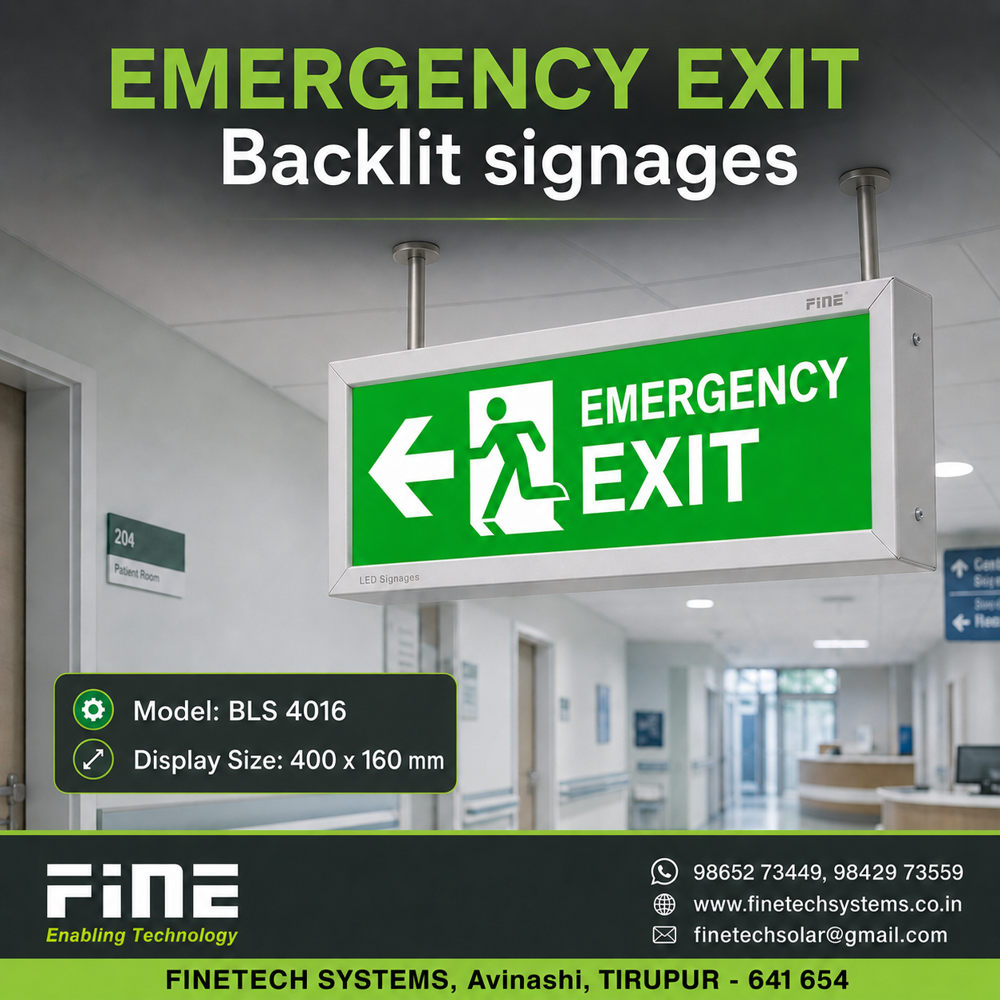 Fine Back Light Sign 4016 With Battery Backup