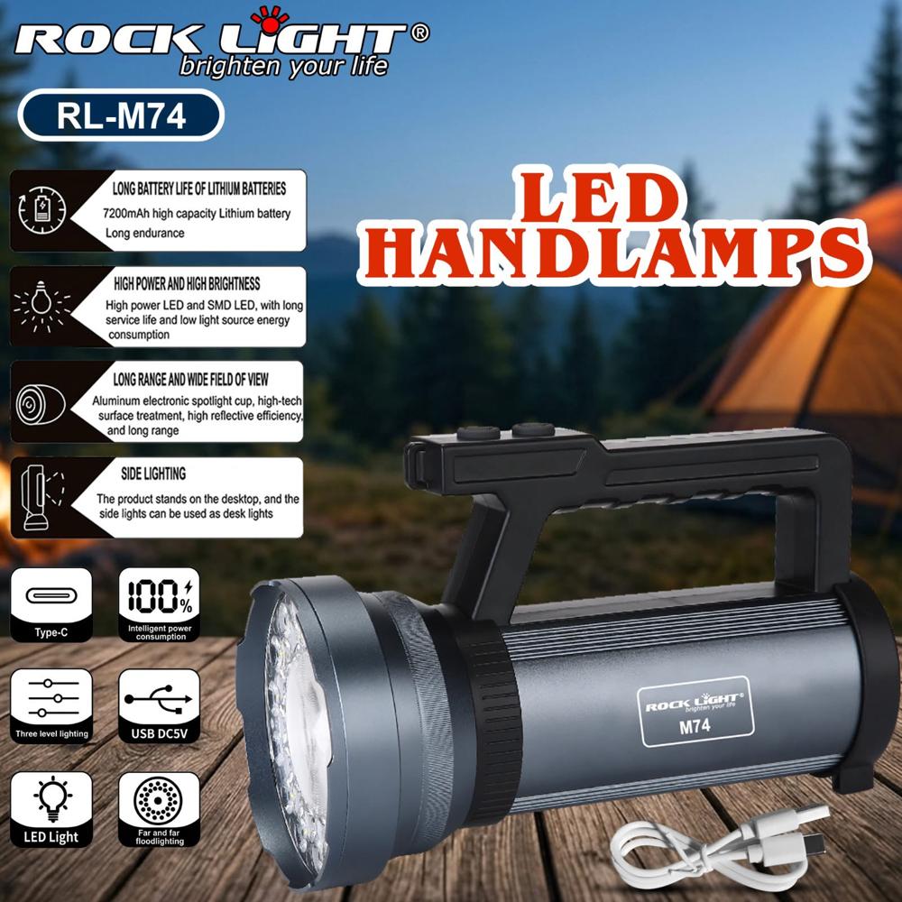 Rock Light Rl-m74 Metal Hand Lamp - Charging Time: 8 Hours