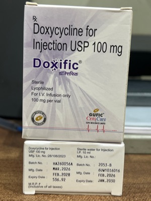 Doxycycline Injection Usp 100Mg - Brand Name: Doxific 100 Mg