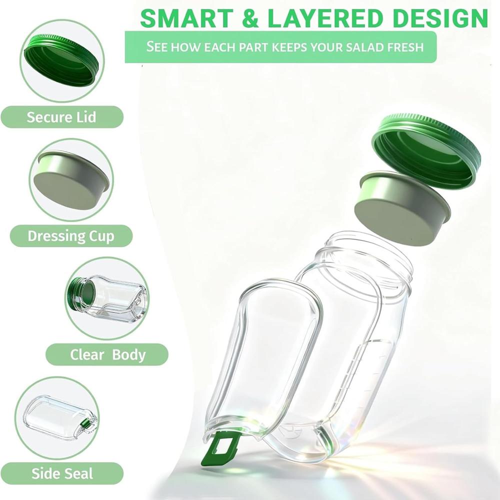 Multi-Purpose Salad Pod Container for Office, School & Travel
