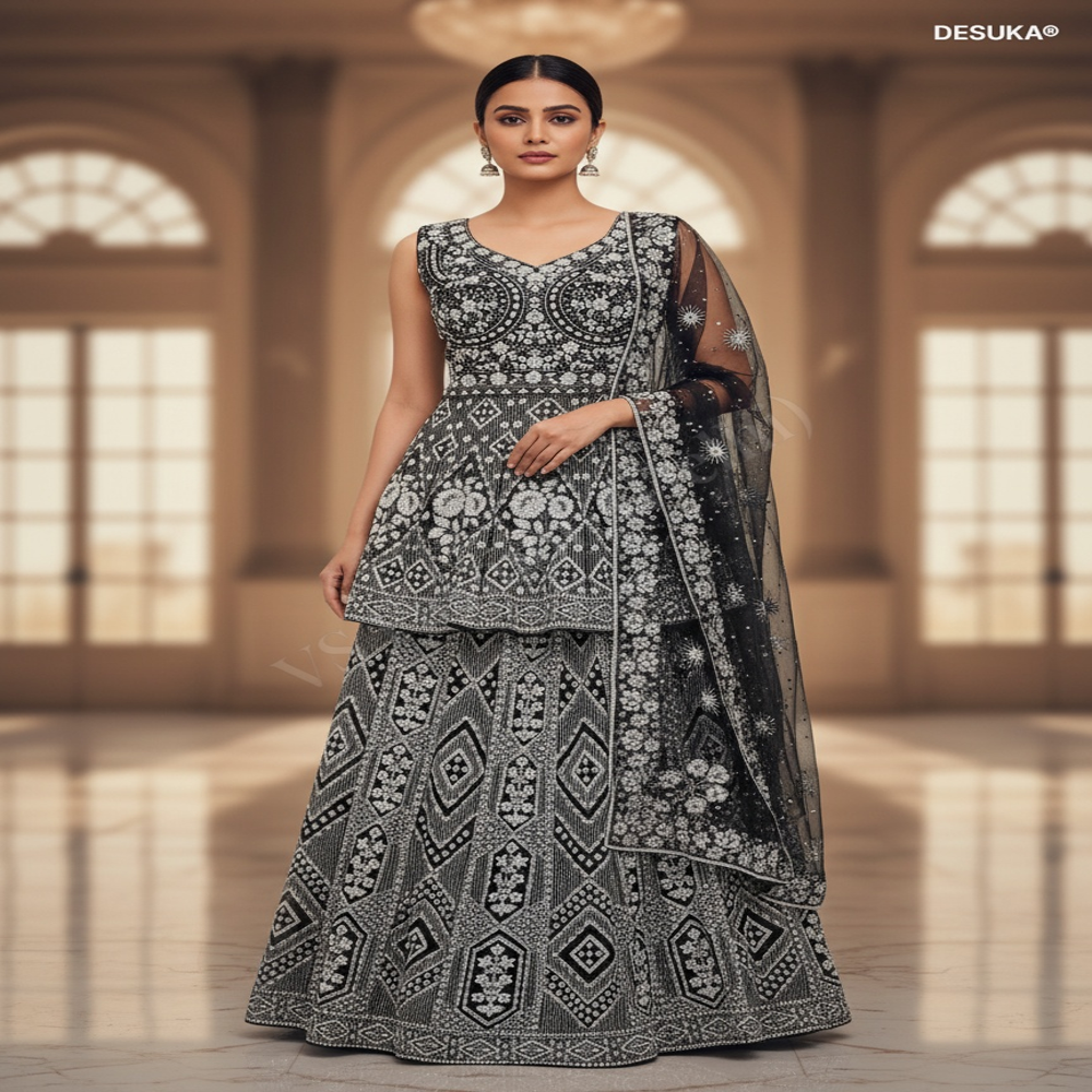 Cut Dana Peplum Lehenga Set