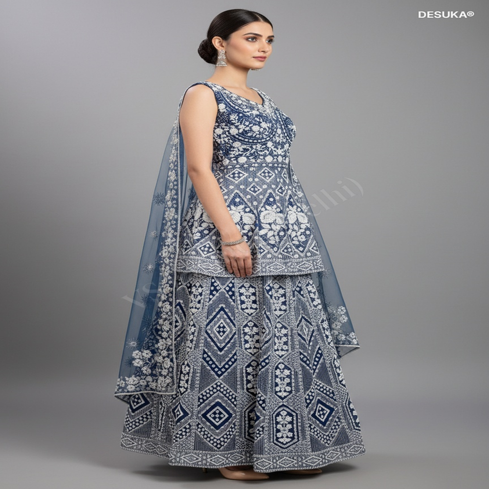 Cut Dana Peplum Lehenga Set