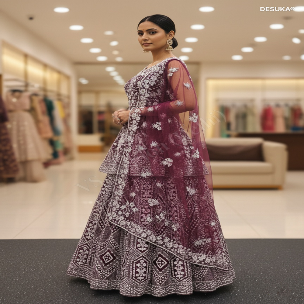 Cut Dana Peplum Lehenga Set