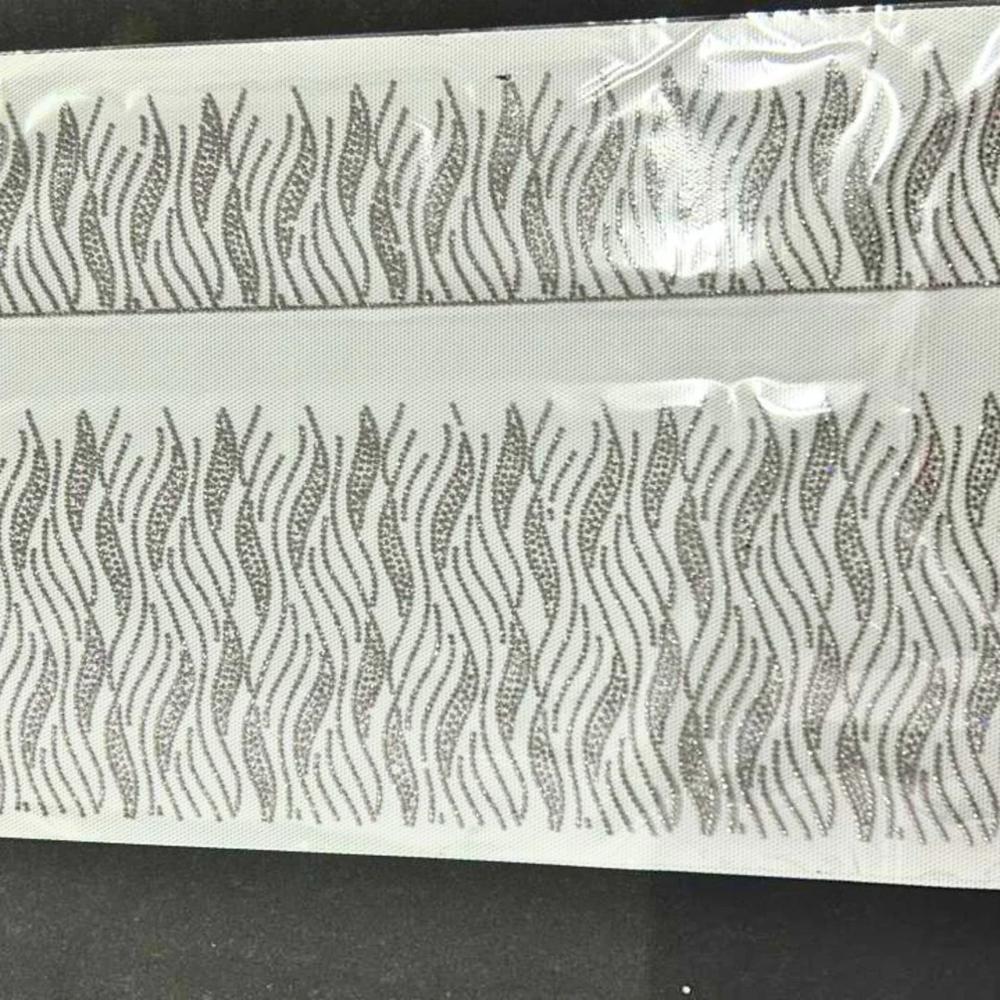 Premium Wave Pattern Rhinestone Border Heat Transfer Sticker | Crystal Hotfix Decorative Strip Design For Kurtis, Abayas & Garments - Features: Easy To Apply