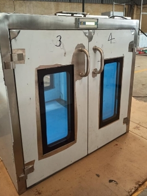 SS Dynamic Pass Box - SS 316, 600x600x600 mm, Mirror Polish, Electro-Mechanical Interlock, HEPA + Pre Filter, EC Fan Motor