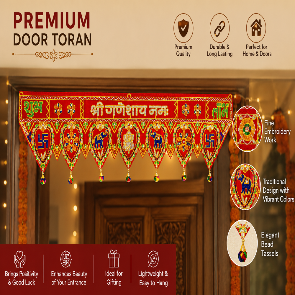 KRISHNA HANDLOOM Decorative Temple Door Festival Art  Z 12