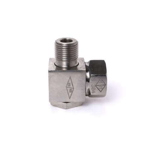 Hydraulic Banjo Elbow Fitting - Color: Silver / Metallic