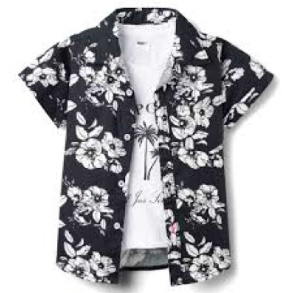 Half Sleeveless Shirt - High-quality Cotton Blend, Customizable Sizes , Unique Multicolor Print Design , Washable For Easy Maintenance