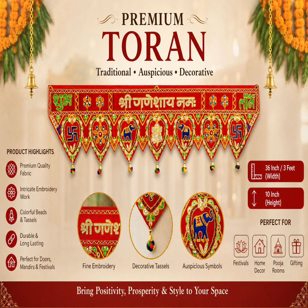 Krishna Handloom Attractive Decorative Traditional Festival Decor Z 14 - Color: Red