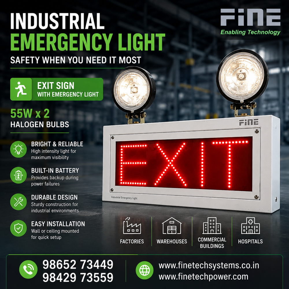 INDUSTRIAL EMERGENCY LIGHT WITH EXIT SIGN