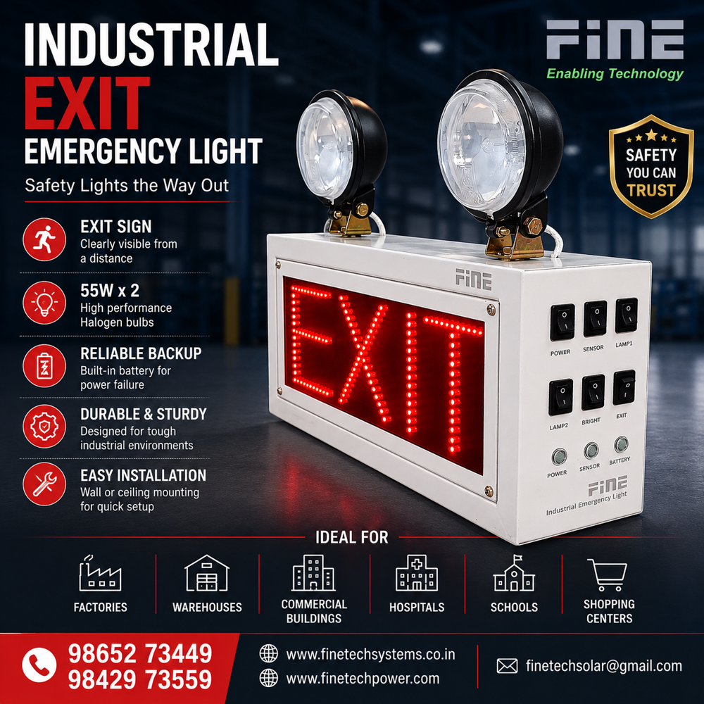 INDUSTRIAL EMERGENCY LIGHT WITH EXIT SIGN
