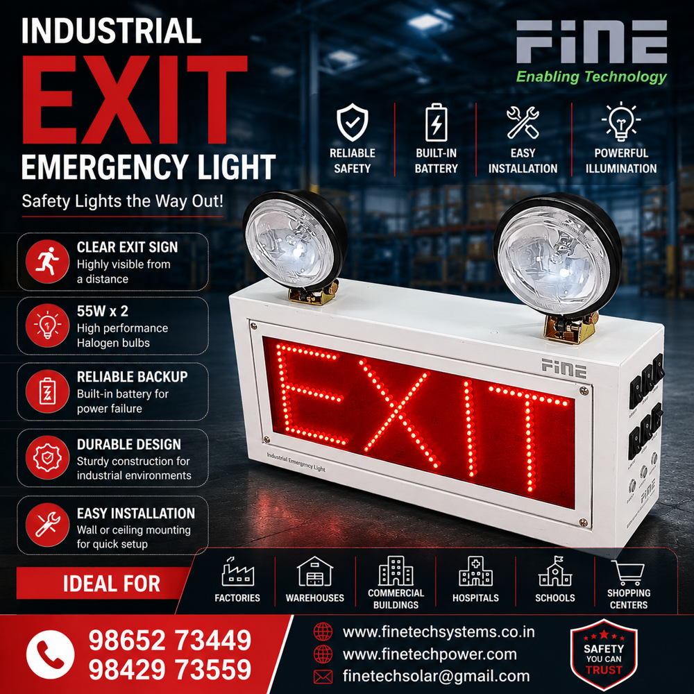 INDUSTRIAL EMERGENCY LIGHT WITH EXIT SIGN