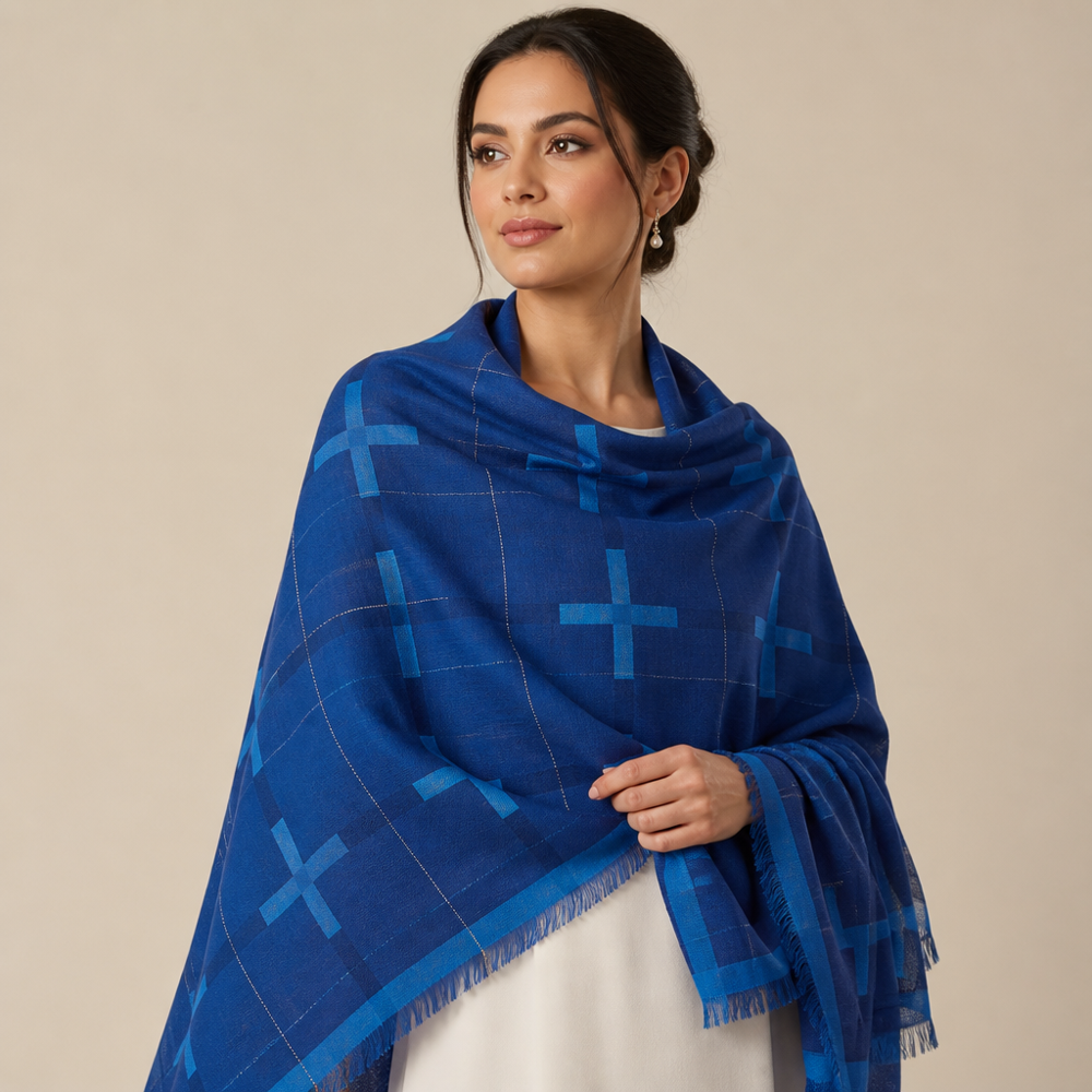 Pure Wool Multi Box And Check  Stoles