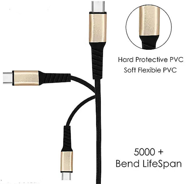 Voltrexon 45w Type C Data Fast Charging Braided Cable Support PD Dash Supervooc Dash