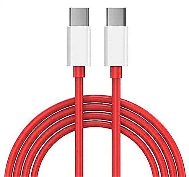 Voltrexon Type C to Type C Fast Charging Cable Data Entry Charging Cable PD Dash Wrap Fast Charging Red
