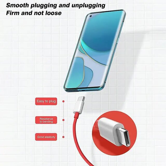 Voltrexon Type C to Type C Fast Charging Cable Data Entry Charging Cable PD Dash Wrap Fast Charging Red