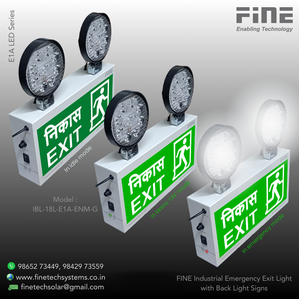 Industrial Exit light ( English and Kannada )