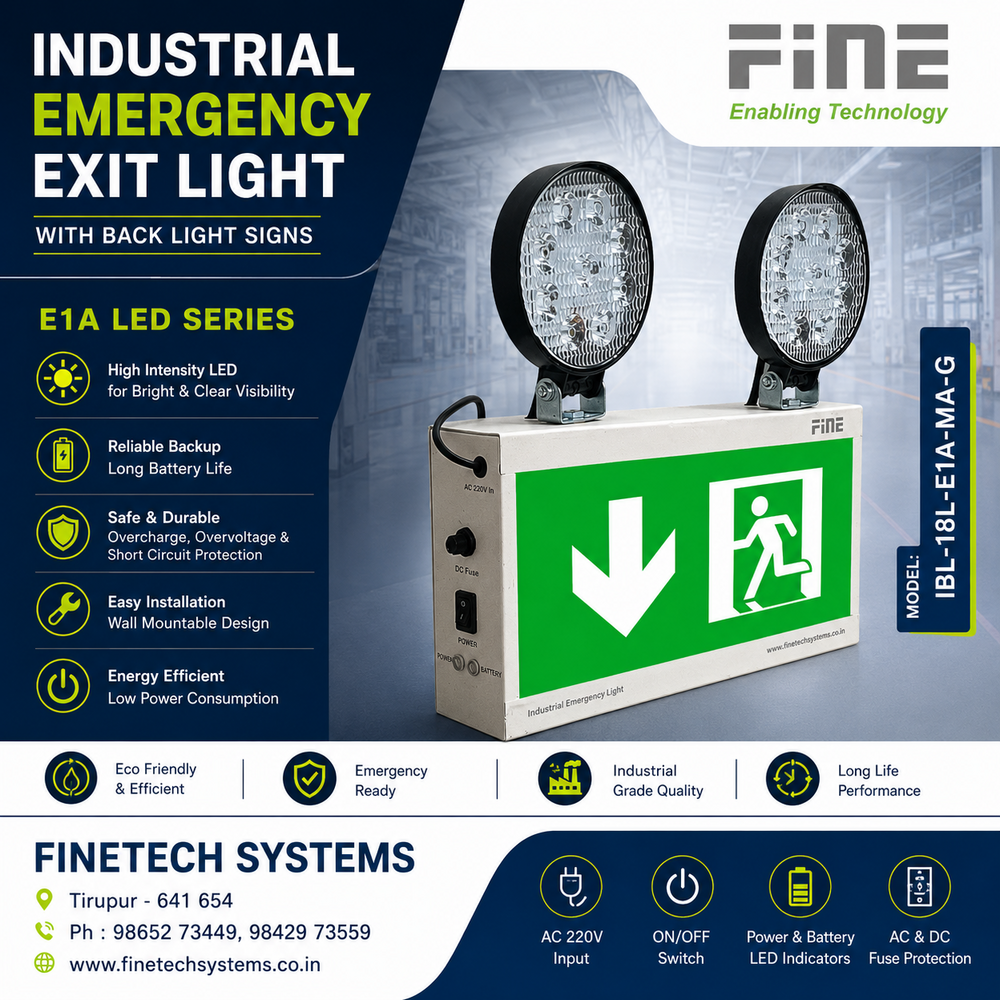 Industrial Exit light ( English and Kannada )