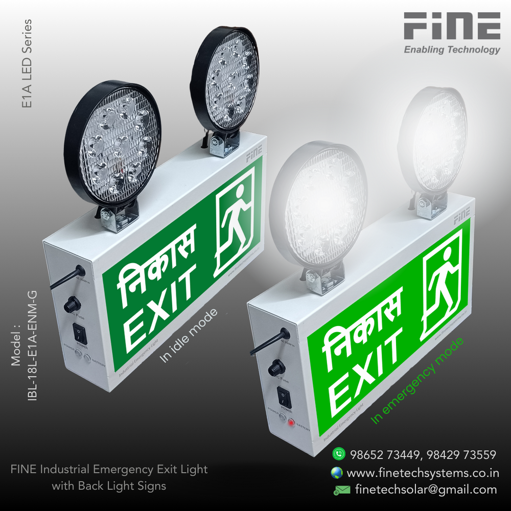 Industrial Exit light ( English and Kannada )