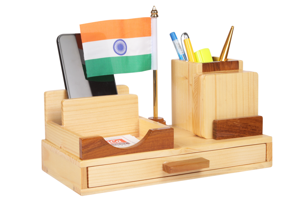 wooden pen stand