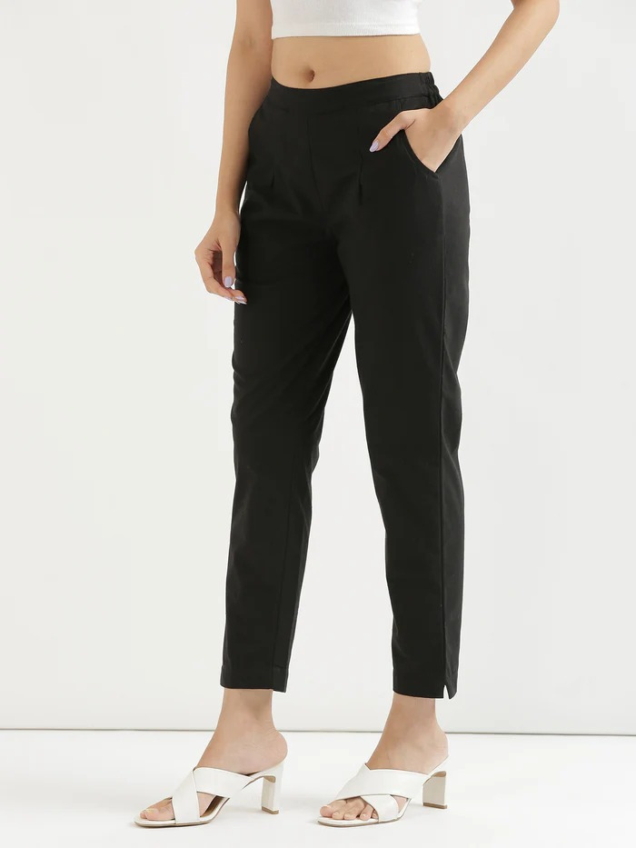 Straight Fit Women Cotton Pants