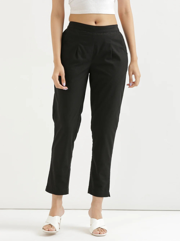 Straight Fit Women Cotton Pants