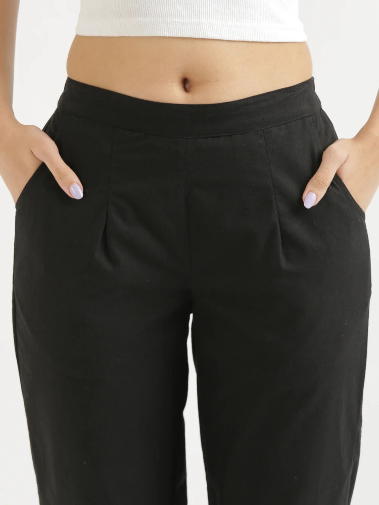 Straight Fit Women Cotton Pants