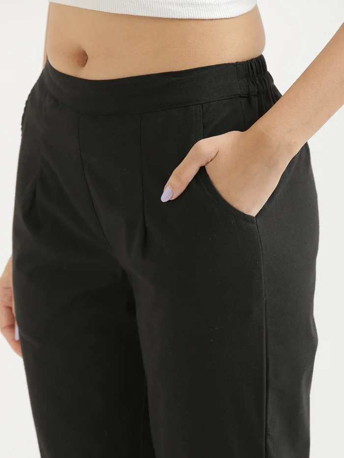 Straight Fit Women Cotton Pants