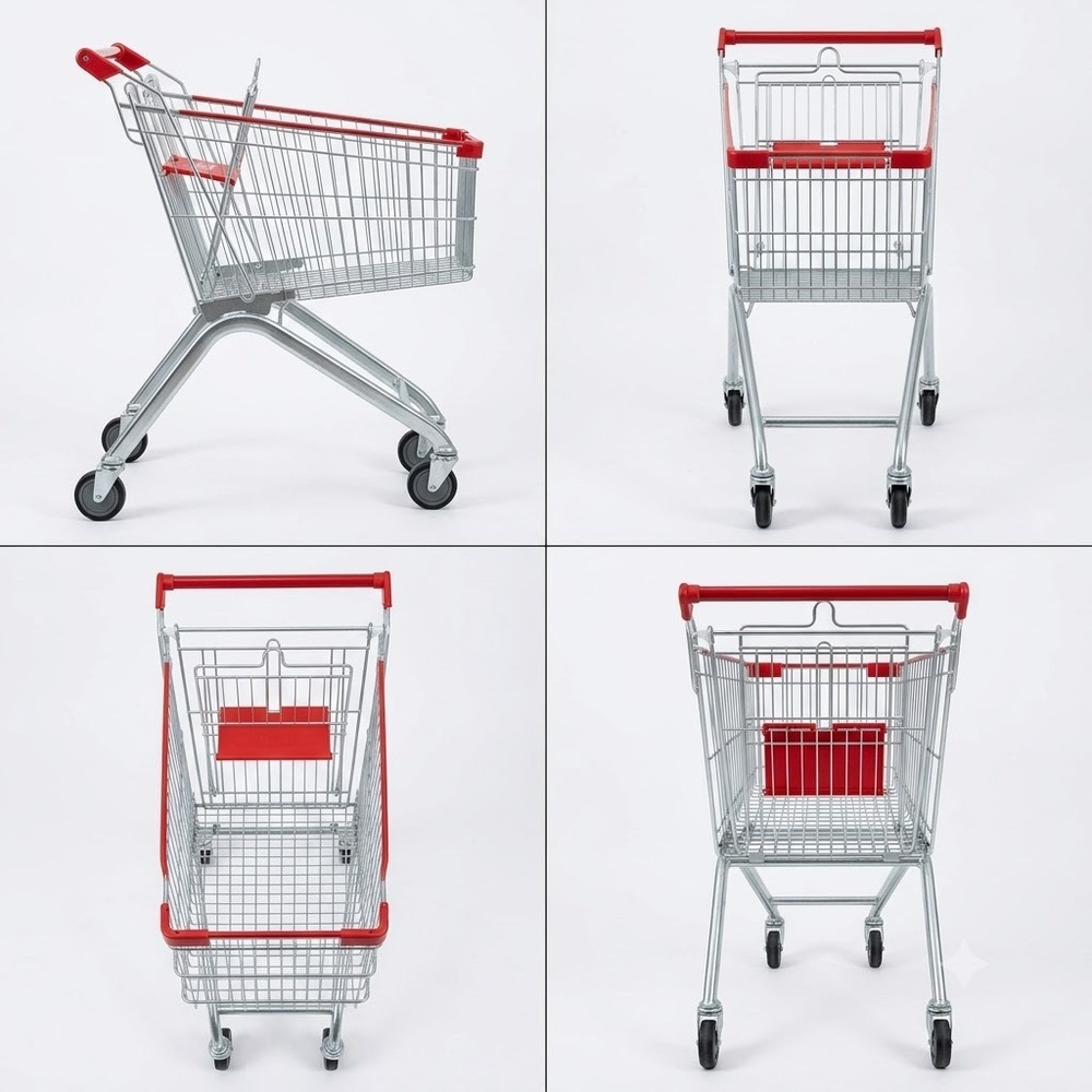 100 L Stainless Steel Shopping Trolley