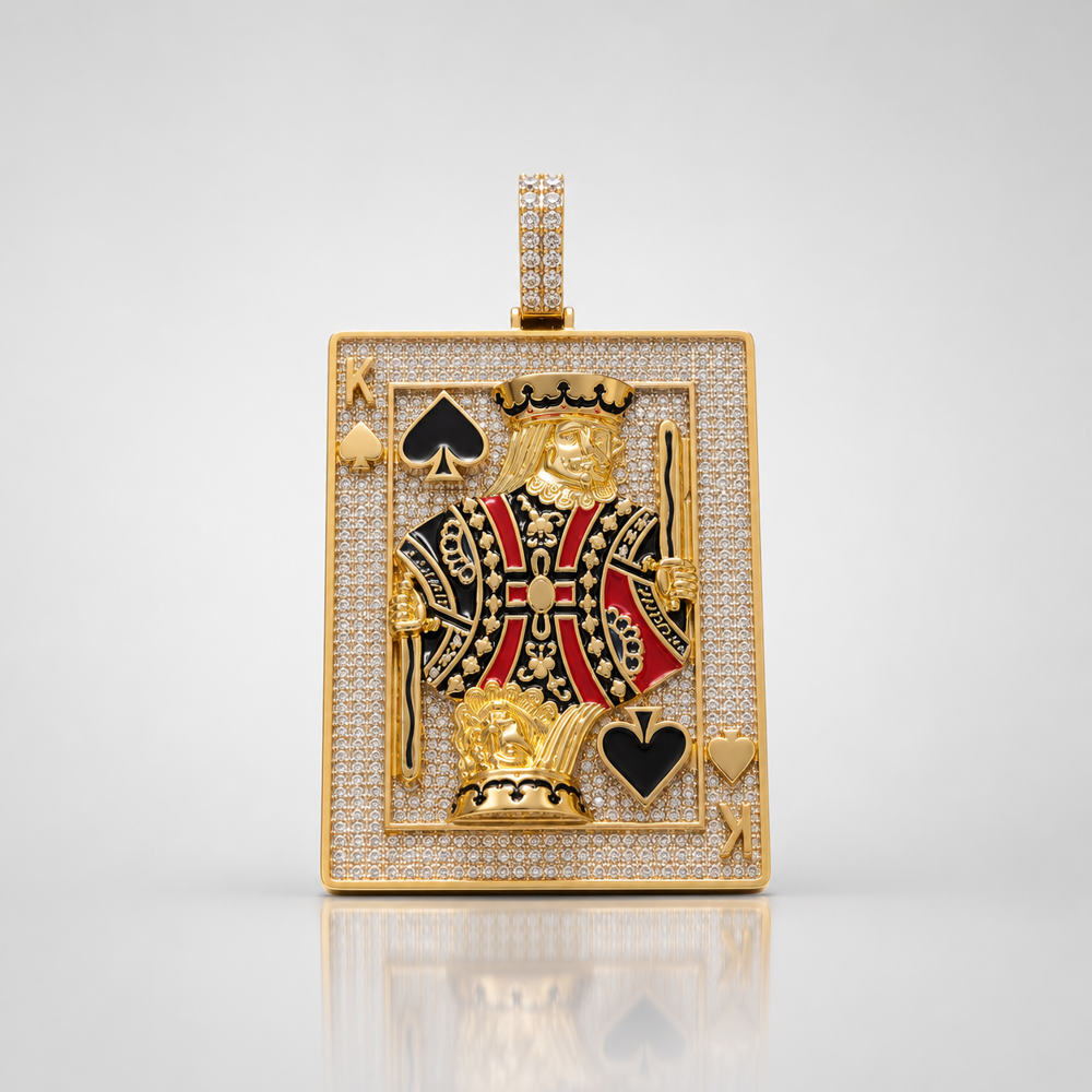Hip Hop King Card Diamond Pendant