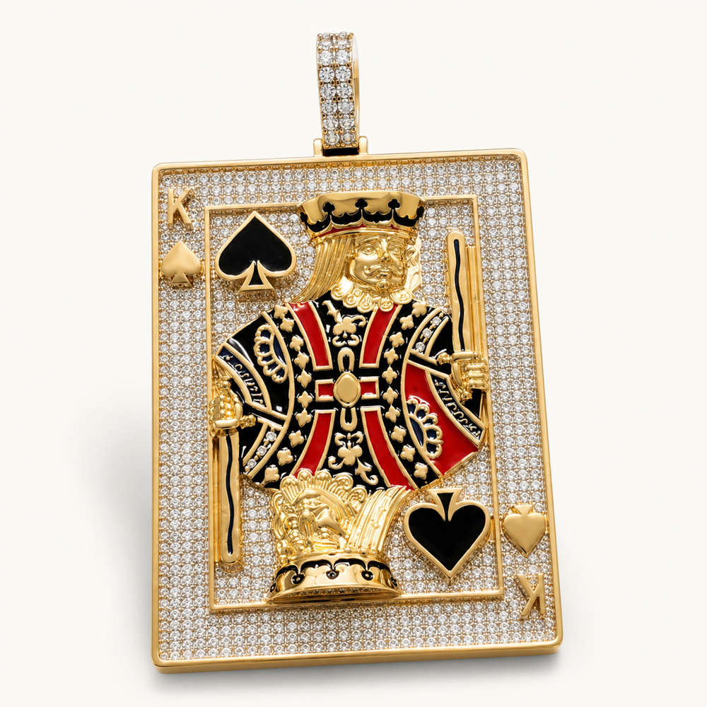 Hip Hop King Card Diamond Pendant