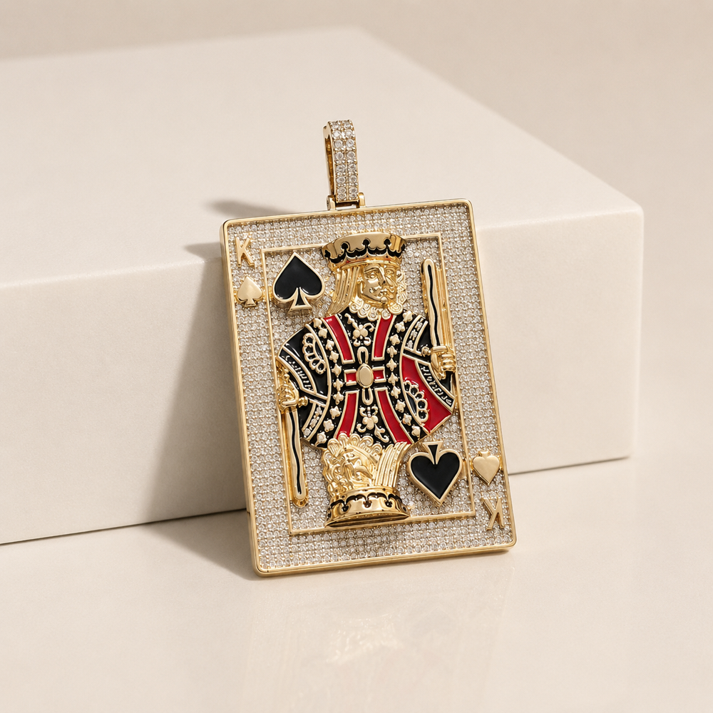 Hip Hop King Card Diamond Pendant