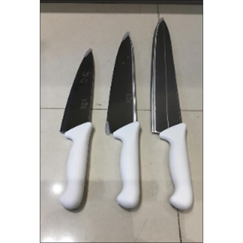 SPT019 White Handle Professional Stainless Steel Kitchen Knife Collection