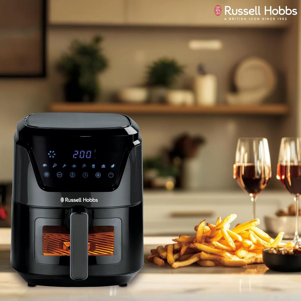 Russell Hobbs Sizzle Air RAF5500 5.5L 1350W Digital Air Fryer | 8-in-1 Pre-Set Programs