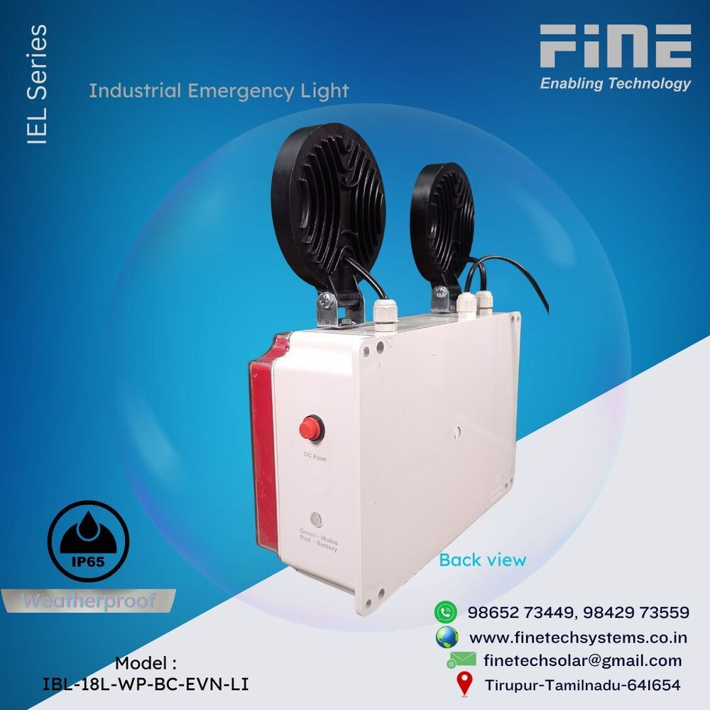 Weather proof INDUSTRIAL EMERGENCY LIGHT with Back lite IEL BC L 18W