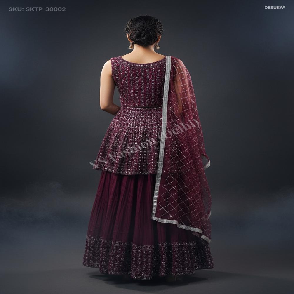 Georgette Peplum Lehenga Set