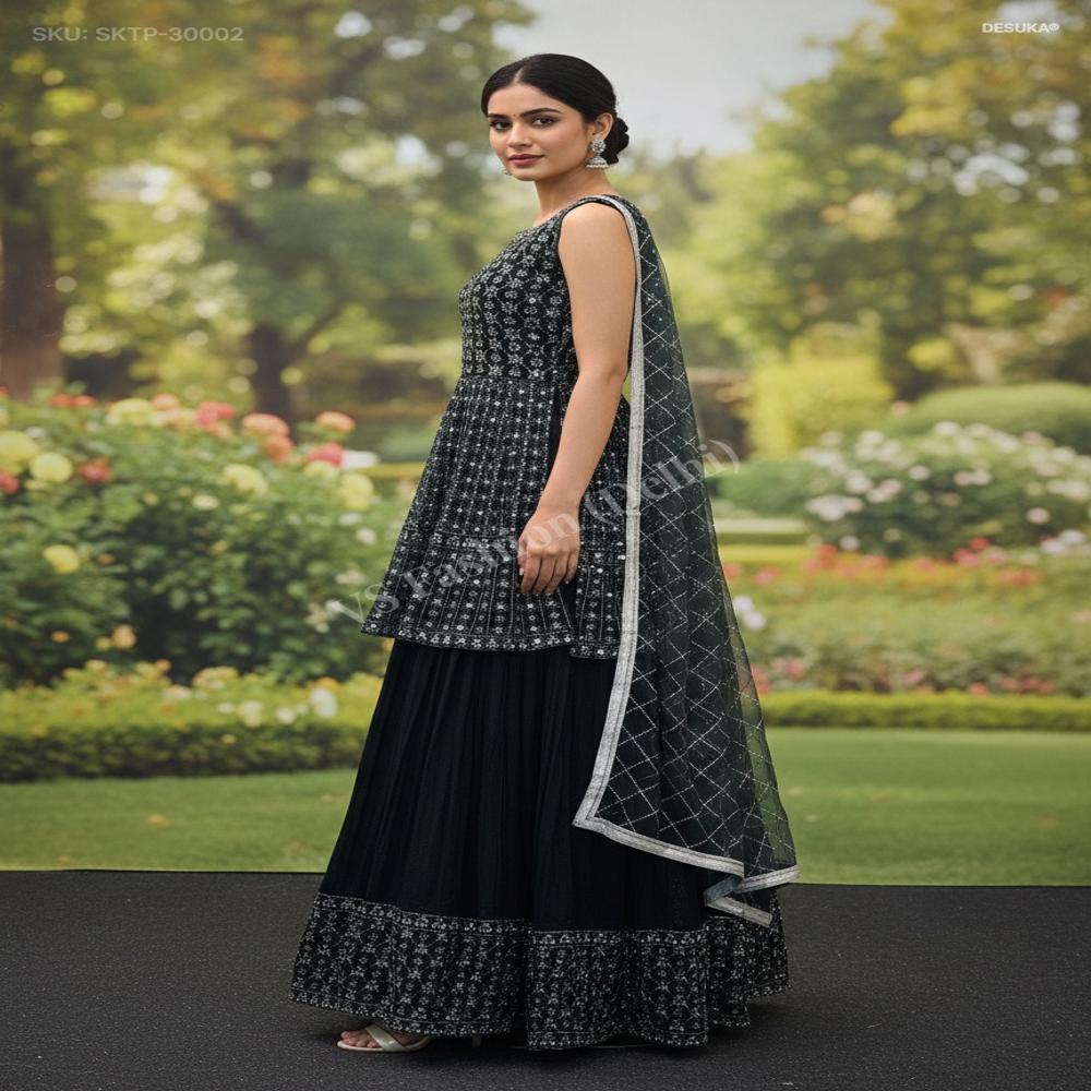 Georgette Peplum Lehenga Set